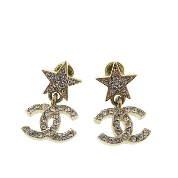 CHANEL Green Logo Earrings - Picture 1 of 5
